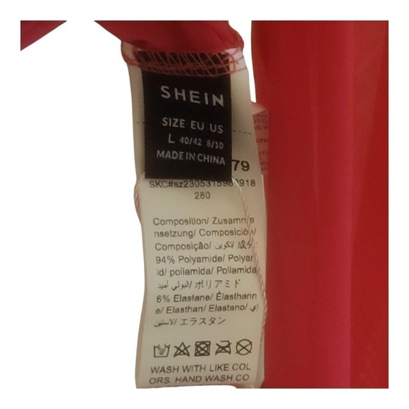 NWT Hot Pink SHEIN long sleeve stretch sheer top with sparkling details#coquette - Picture 3 of 8